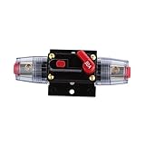 Montar en panel o Firewall 12v-24v Interruptor Ajuste Manual Línea Circuito Automático Interruptor 50A Fusible Audio Coche