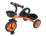 triciclo niño bebe Naranja Brillante Color Infantil 3 Ruedas Pedal Trike - en Naranja - con Frontal y Trasero Cesta - para Edades 3-5 Años