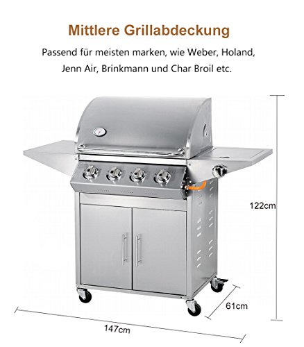 Ticent BBQ Grill Abdeckung Gasgrill Grillen Schutzhülle Haube für Grill Smoke Barbecue, 147 x 61 x 122 cm - 2