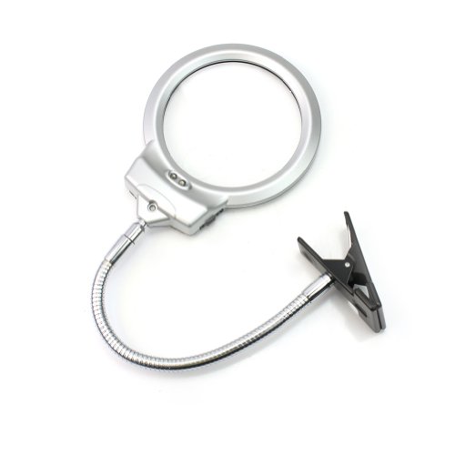 Preisvergleich Produktbild Rhx Lupe und LED-Lampe zum Festklemmen, Silberfarben