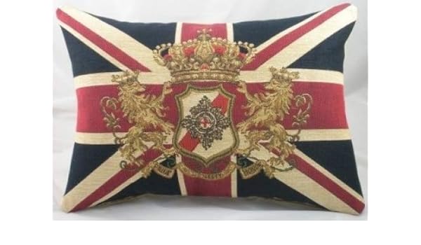 Union Jack British Lion Cushion Quality Tapestry Flag Cushions