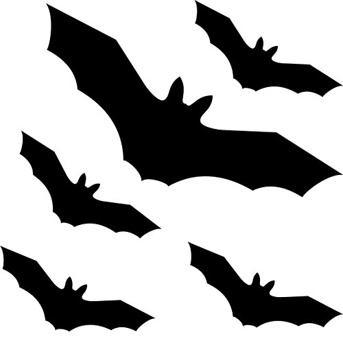 Fledermaus Vampir Set schwarz Vogel Vögel Fenster Schutz Aufkleber die cut Tattoo Warnvögel Deko Folie