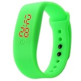 Unisex Gummi-LED Sport Digital Armbanduhr Kolylong Uhr Damen Herren (Green )