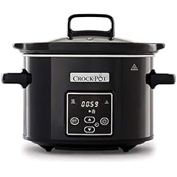 Crock-Pot mijoteuse électrique programmable avec affichage numérique, 2,4 litres (2 personnes), fonction maintien au chaud, coloris noir et chrome