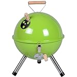 Nexos YG00263_G Mini Grill Kugelgrill Holzkohlegrill für Garten Terrasse Camping Festival Picknick BBQ Barbecue  Ø 30 cm grün
