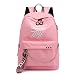 Produktbild Xurgm Schultasche Reisen Wasserdicht Laptop Rucksack Luminous Lyrics Drucken Ladegerät USB (Rosa)