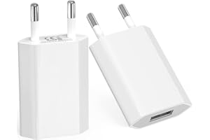 BOLUX-JS USB-Netzstecker, (2 Pack) Ladegerät für iphone, Samsung Xiaomi Sony LG Smartphones, iWatch, Kameras, Tablets, MP3 usw., Universal 5V1A USB-Netzadapter