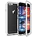 Produktbild CE-Link Kompatibel mit iPhone 6 Plus Hülle iPhone 6s Plus Hülle Glas mit Magnetisch Panzerglas Durchsichtig Handyhülle Transparent Hard Case Ultra Slim Dünn 360 Grad Full Body - Silber