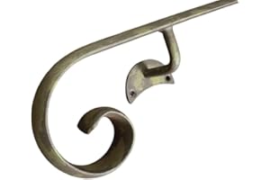 FERMEG Corrimano in Ferro Battuto Modello Napoli | Lunghezze da 50 a 400 cm | per uso interno ed esterno | fai da te (Bronzo Anticato, 70 cm)