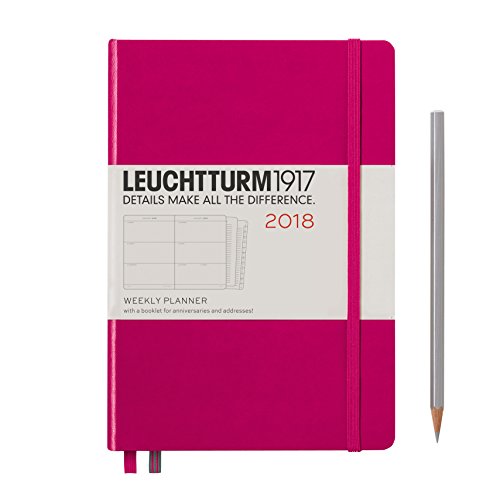 LEUCHTTURM1917 355219 Weekly Planner Medium (A5) 2018, Berry, English