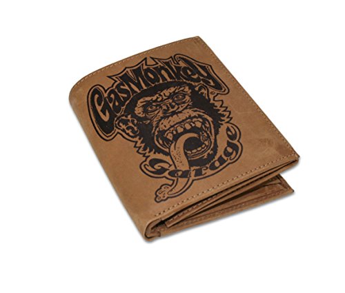 Preisvergleich Produktbild Gas Monkey Garage Wallet Portomonnaie Monkey Head Light Brown