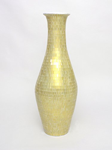 Große Bodenvase mit Glasmosaik 100 cm, Keramik, Goldfarben - 4