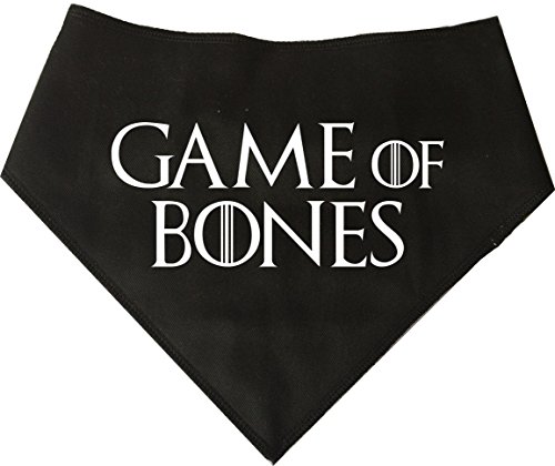 Spoilt-Rotten-Pets-Designer-Dog-Bandana-Size-Game-Of-Thrones-Style--GAME-OF-BONES-Four-Adjustable-Sizes-Available-From-A-Tiny-Chihuahua-to-An-Extra-Large-St-Bernard