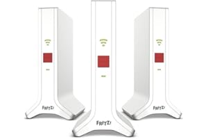 AVM FRITZ! Mesh Wi-Fi Set 4200, Confezione da 3 FRITZ! Repeater 3000AX, Soluzione Mesh fino a 6 stanze, WiFi 6 Triband fino a 4.200 Mbps, 2 LAN Gigabit, interfaccia in Italiano