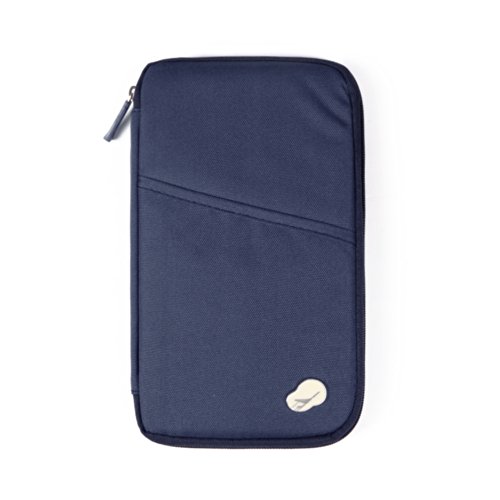 SAVFY® Reiseorganizer Reisedokumententasche Reisebrieftasche mit Reißverschluss, für Münzen, Stift, Kreditkarten…