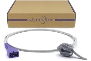 SKMEDITEC Compatibile con il sensore SpO2 Nellcor Oximax DS-100A a 9 pin, sonda per neonati in silicone morbido da 3,2 piedi