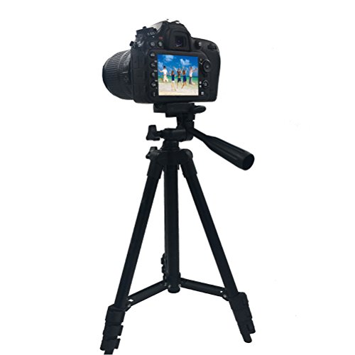 Adurei - 102cm Trípode Móvil para Cámara Reflex, iPhone, Gopro con Soporte Universal para Smartphone y Control Remoto Bluetooth y Adaptador Gopro (Negro)