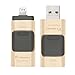 Produktbild Usb Stick,Colourstone Speicherstick USB 2.0 32 GB Neuheit Micro Externe Speicherung 3 in 1 kompatibel IOS/Android für Apple iphone7 Samsung PC OTG Flash Drive Speicher (Goldene)