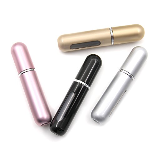 Aodoor AD16080405 leer Aluminium Parfümzerstäuber, Schwarz/Silber/Gold/Rosa, 4er-Pack (4 x 5ml Kapazität) - 8