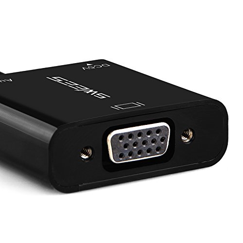 HDMI auf VGA, Swees HDMI auf VGA Kabel Adapter Konverter | Full HD bis zu 1080p / HDTV Unterstützung | für PC, Apple TV, DVD Player, Macbook, Laptop, Ultrabook, oder anderen HDMI Eingang Geräte – Schwarz - 2