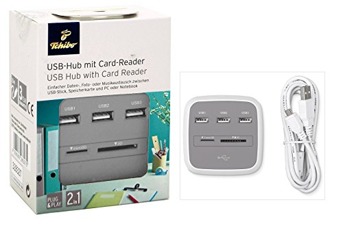 Preisvergleich Produktbild TCM Tchibo 2 in 1 USB-Hub mit Card-Reader