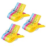 toalla en ingles fonetica 【Multicolor】- El paquete incluye 12 piezas de clips grandes en 4 colores brillantes (azul,rosa roja,amarillo,verde)