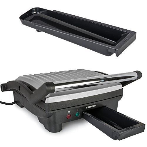 Melissa 3in1 Sandwich Maker 1500W aus Edelstahl Panini Grill antihaftbeschichtet Kontaktgrill inklusive Oramics Frühstücksbrett 22x14x0,8cm - 4