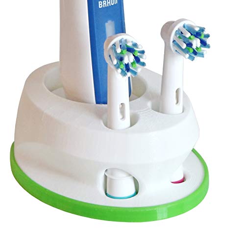 compatibile con Oral-B spazzolino da denti titolare 3d stampato Made in Germany per 2 Spazzole Verde