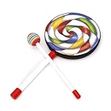 Lolipop-Shape Kids Hand Drum with Mallet Musical Sound Toy---Colorful