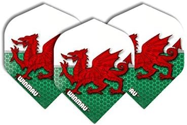 F2086 Winmau Welsh Flag Standard Dart Flights - 4 sets per pack (12 flights in total)