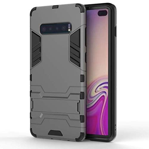 DAYNEW Coque pour Samsung Galaxy S10 Plus,DualLayer Etui Antichoc Premium Iron Man Ultra Slim Antichoc Coque Etui pour Samsung Galaxy S10 Plus-Gris
