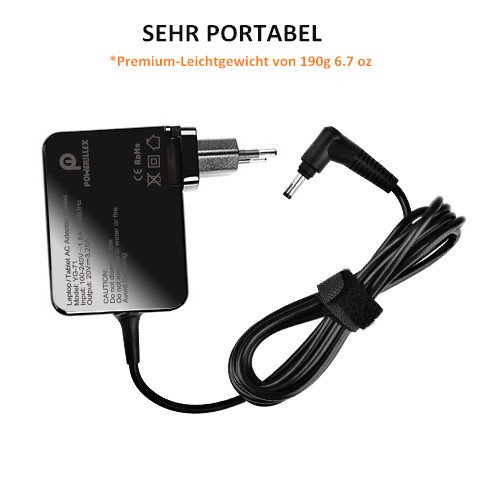 POWERILLEX 65W Ladekabel für Lenovo Yoga 710 (11″ 14″ 15″), Flex4 (14″ 15″), Ideapad 110 310 510 510S 710S (13″ 14″ 15″ 17″) ThinkPad N22 Chromebook 100s mit 5.5FT Netzkabel - 6
