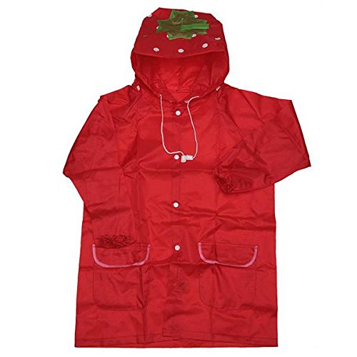 KINGSO Cute Kid Children Boy Girl Funny Cartoon Hoodie Outwear Cover Rain Coat Raincoat Red