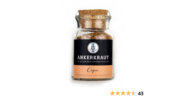 Ankerkraut Cajun Gewurzmischung Bbq Rub Gewurzmischung Zum Zubereiten Von Gumbos Und Jambalaya Gerichten 65g Im Korkenglas Amazon De Lebensmittel Getranke