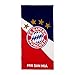 Produktbild FC Bayern München Strandtuch Logo blau-weiß-rot, Duschtuch 75 x 150 cm FCB - Plus Lesezeichen I Love München