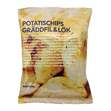 Preisvergleich Produktbild IKEA POTATISCHIPS GRADDFIL & LOK - Sauerrahm und Zwiebel Chips / 0,15 kg / 0,15 kg