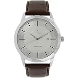 BUYNEST Mens Watch Classic Analog Watch with White Dial, Leather Strap, Roman Numerals, Date Display: 