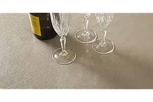 JOLEE TABLECLOTHS Wipe Clean Tablecloth Oilcloth PVC Vinyl Taupe Beige Glittery Glitter Sparkle 140cm (55") Round