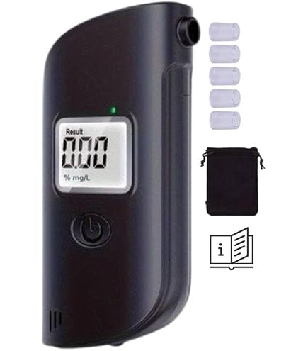 Ethylotest électronique Professionnel Hazxh - Précision ±0,01‰, écran LCD, Alarme Vocale, 20 Embouts Fournis - Pour Usage Domestique Et Professionnel, Portable 98g