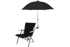 GENERIC Chair Umbrella with Clamp Adjustable Beach Chair Umbrella Sunshade All Position Universal Parasol Portable Clip on Parasol for Patio Beach Stool Stroller Wheelchairs Golf Carts