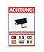 Produktbild Achtung Videoüberwachung Schild | Hinweisschild/Warnschild | Videoüberwachung | Mehrsprachig | Immobilie/Grundstück/Privatbesitz | Alu-Verbundplatte | (60 x 40 cm)