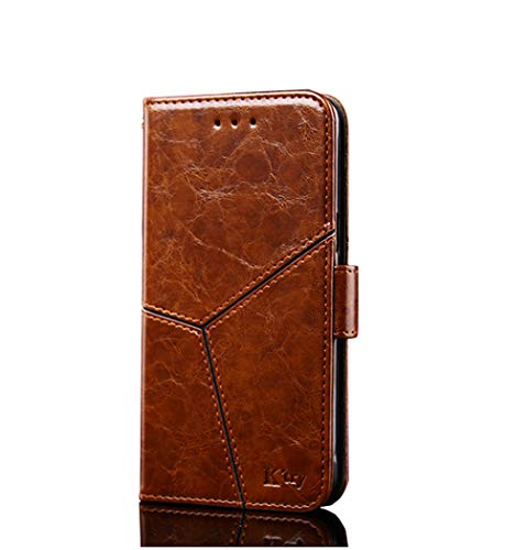 Preisvergleich Produktbild Homikon PU Leder Hülle Retro Einfach Persönlichkeit Schutzhülle Brieftasche Ledertasche Bookstyle Handyhülle FlipCase Lederhülle Magnetverschluss Etui für Huawei Y6 2018 - Hellbraun