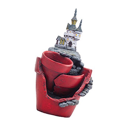 MagiDeal Mikro Landschaft Sukkulente Pflanzen kleine kreative Blume Topf Topflappen Gartengestaltung Schloss Form – Magie Schloss, 22 x 13 cm - 7