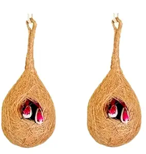 Organic Birds nest Round nest Coconut Fiber Birds House no2/all Birds and Sparrow smoothly nest/Tree and Wall Fiber nest no2/ns tamizhi supermart Products