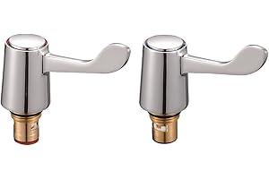 KEDWILL® Tap Revivers Kit 1/2” Lever Head Basin Sink Taps Mixers Bidet Handles Quarter Turn Valves Cartridges (Hot/Red & Cold/Blue Indicator) Replacement(2 Pack/Pair)