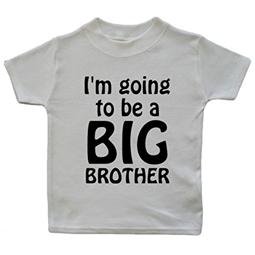 I'm Going To Be A Big Brother T-Shirt (2-3 years, White T-Shirt - Black Vinyl)