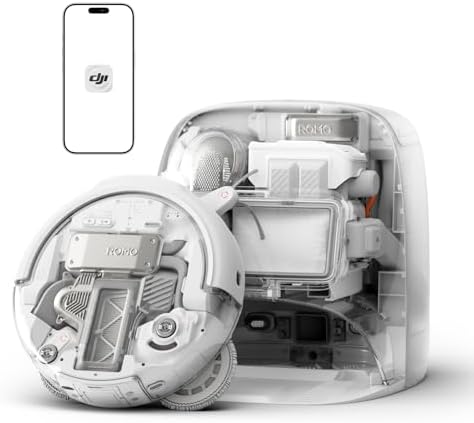 DJI ROMO P Robot Aspirapolvere Lavapavimenti con Mappatura, 25000 Pa, Rilevamento Ostacoli a Livello di Drone, Antigroviglio, Stazione Base Autopulente, 200 Giorni senza Manutenzione, Trasparente