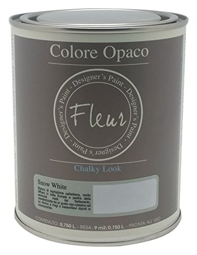Fleur Designer'S Paint Fleur Colore Opaco Chalky Look - 0,750L - F02 Snow White