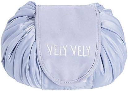 Makeup Bag Drawstring Portable Travel, Small Cosmetic Bag Magic Makeup Pouch Toiletry Bags Makeup Storage Organizer Perfect for Women Girls (Gray)