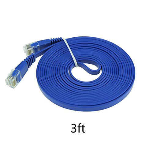 1m - 1 Stück 1000 Mbit/s Gigabit Lan | Flach | Slim | Patchkabel | Verlegekabel Multi Kabel Flach Cat6 RJ45 Snagless Netzwerk Ethernet-Patchkabel Everlasting & höchst zuverlässig Cat6-Ethernet-Kabel unterstützt bis zu 550 MHz und ist am besten für Fast Ethernet, Gigabit Ethernet und 11-Gigabit-Ethernet